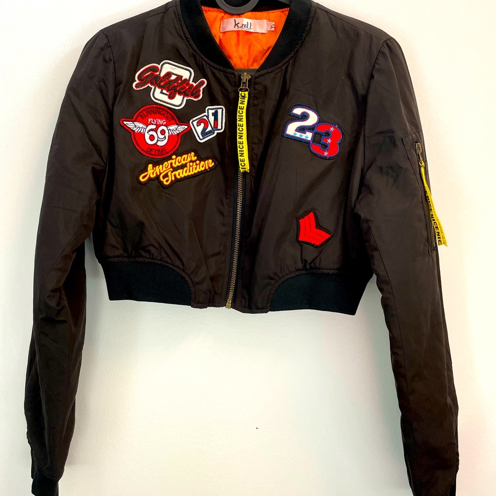 Crop bomber jacket